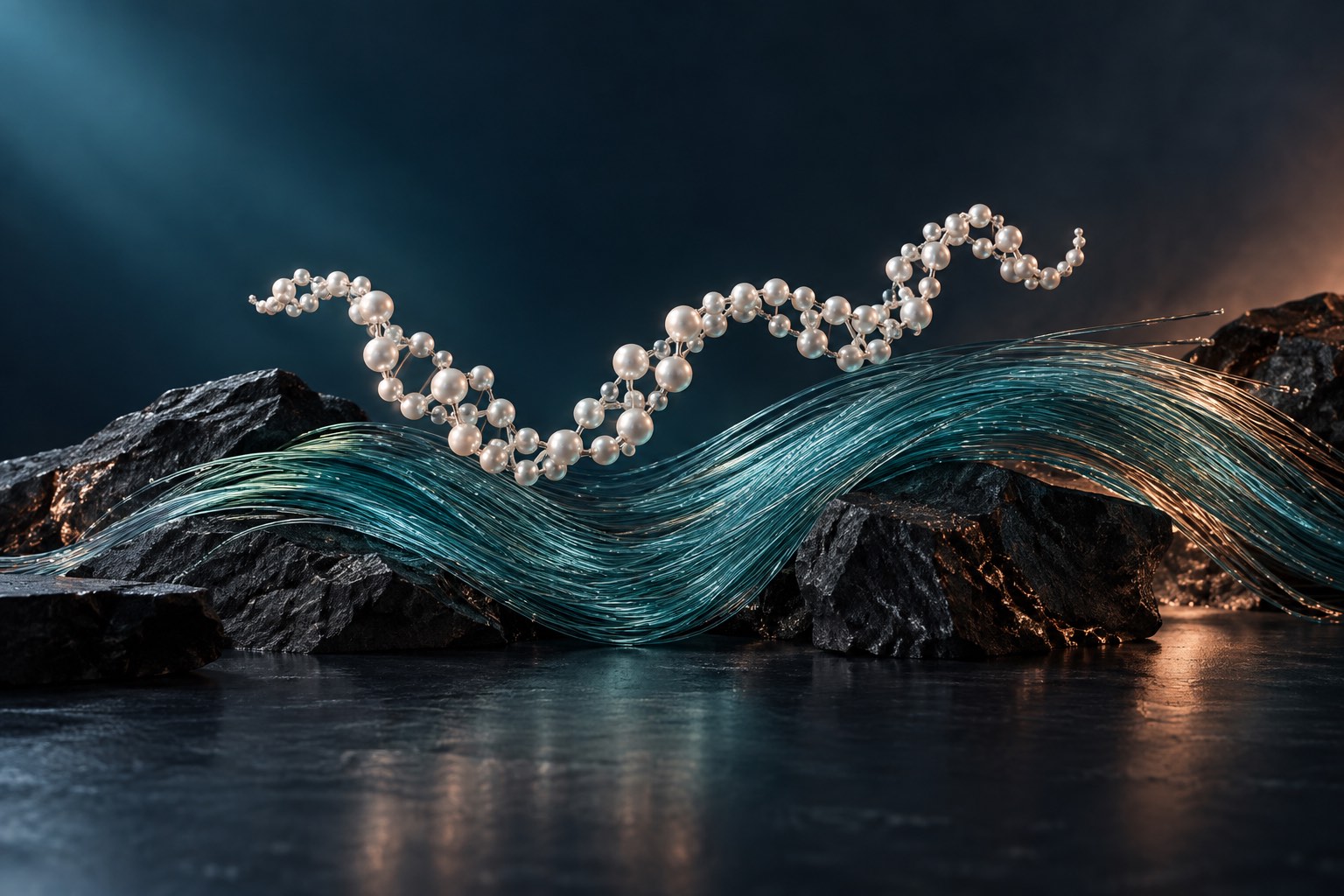 Peptide ribbon and glass fibers representing TB-500 preclinical research